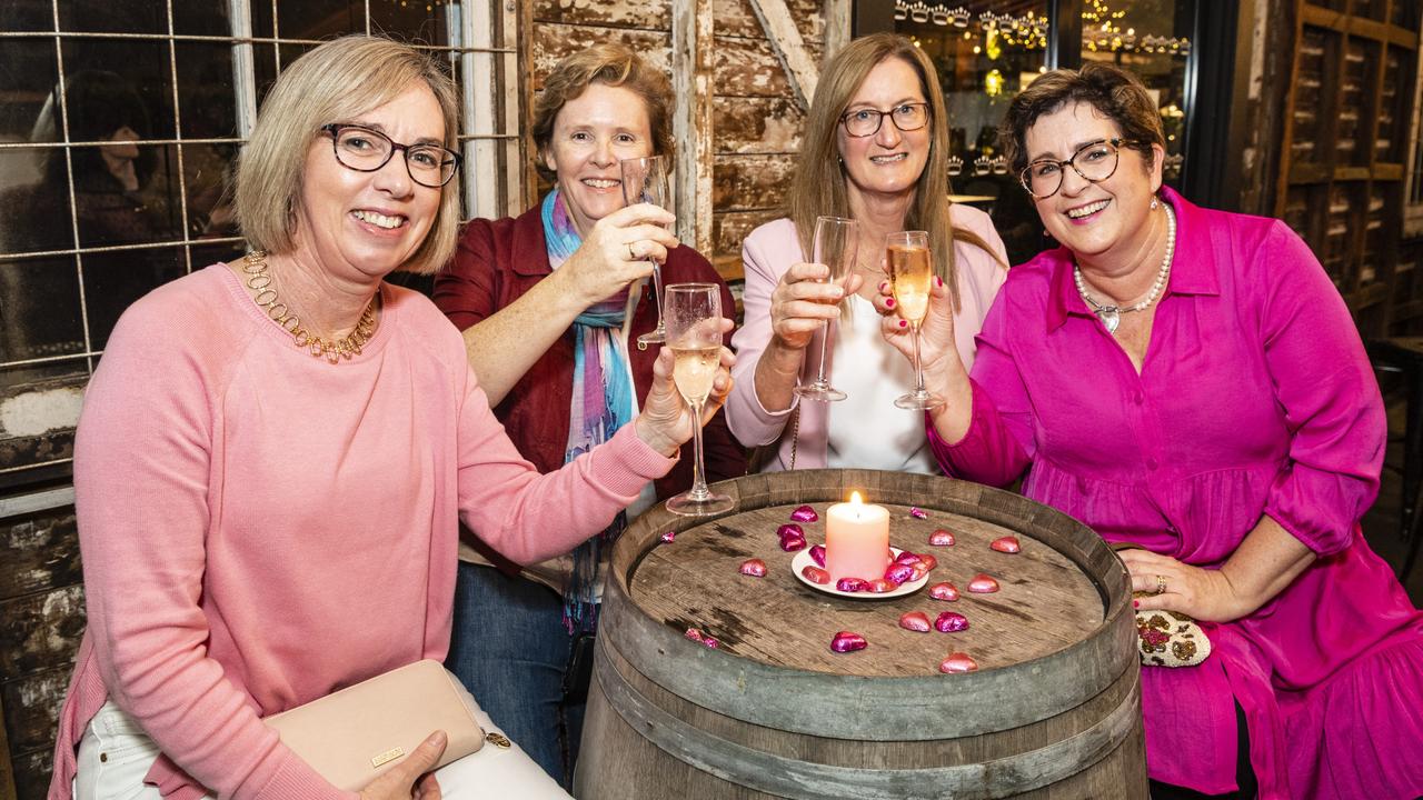 Enjoying the ladies cocktail night fundraiser for Protea Place are (from left) Sharyn Wagner, Rachael Walker, Kerri Lange and Leanne Butler at the Royal Hotel, Friday, April 29, 2022. Picture: Kevin Farmer