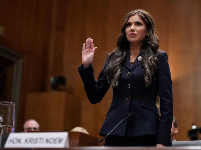 South Dakota Gov. Kristi Noem, Donald Trump’s nominee for Secretary of the Department of Homeland Security has been confirmed by the Senate Committee. Picture: Getty Images via AFP