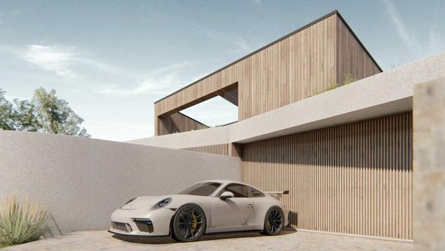 The entrance to the garage. Picture: Shaun Lockyer Architects