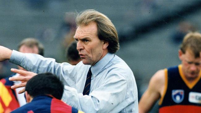 Graham Cornes coaching the Adelaide Crows in 1993. Picture: Ray Titus