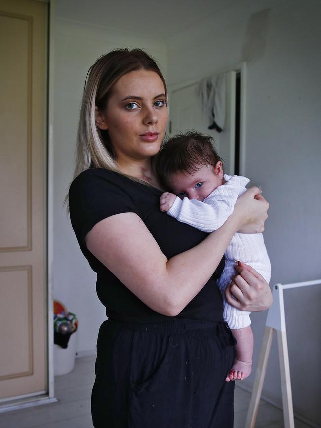 Chloe-Anne Bateman and her baby Tayte. Picture: Sam Ruttyn