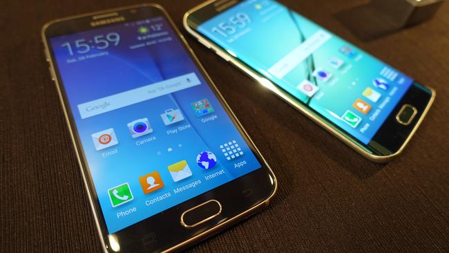 New features ... Samsung's Galaxy S6 and Galaxy S6 Edge smartphones add wireless charging and a one-touch fingerprint sensor. (Photo: Jennifer Dudley-Nicholson.)