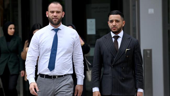 Rafat Alameddine (left) has taken a break from being in the sights of NSW Police by heading overseas. His solicitor Abdul Saddik (right) confirmed his client was out of Australia, but plans to come back. Picture: NCA NewsWire / Jeremy Piper