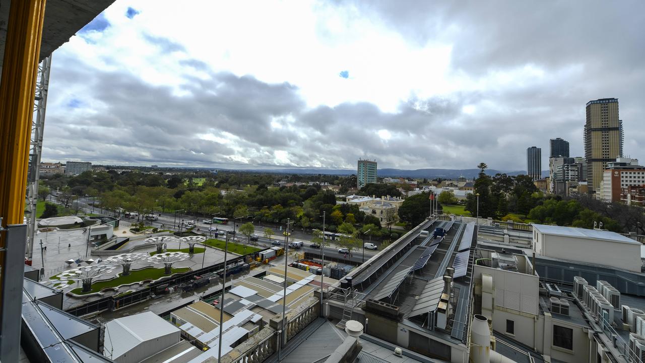 The likely site of a second officer tower on the Festival Plaza site, taken from the under-construction Festival Tower. Picture Roy VanDerVegt