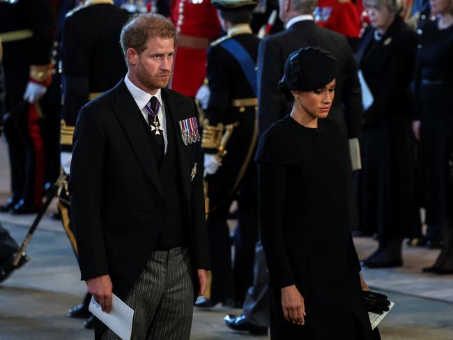 Prince Harry and Meghan, Duchess of Sussex at the service. Picture: Getty Images