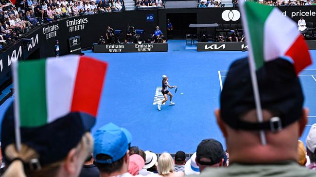 The majority of the 15,000 in attendance at Rod Laver Arena were supporting Sinner on Sunday evening.