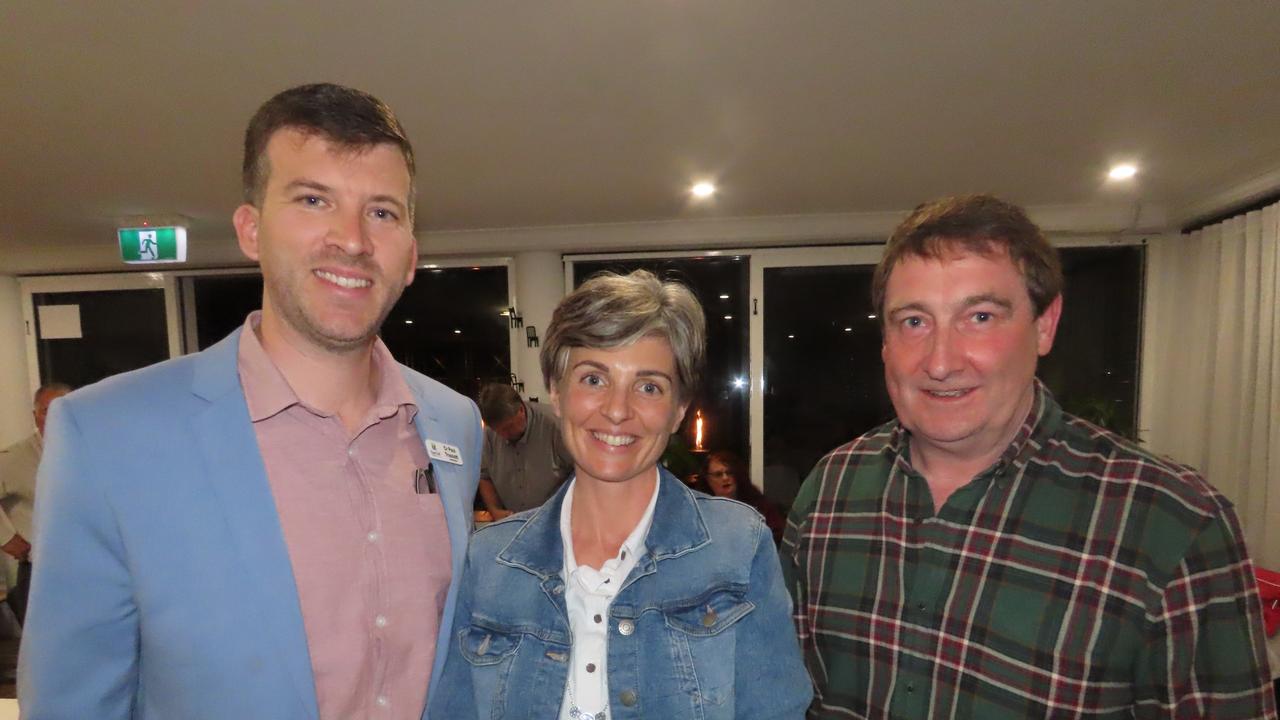 Deputy Mayor Paul Truscott, Alison Truscott and Glen Winney at the opening of Tannins at Torquay.