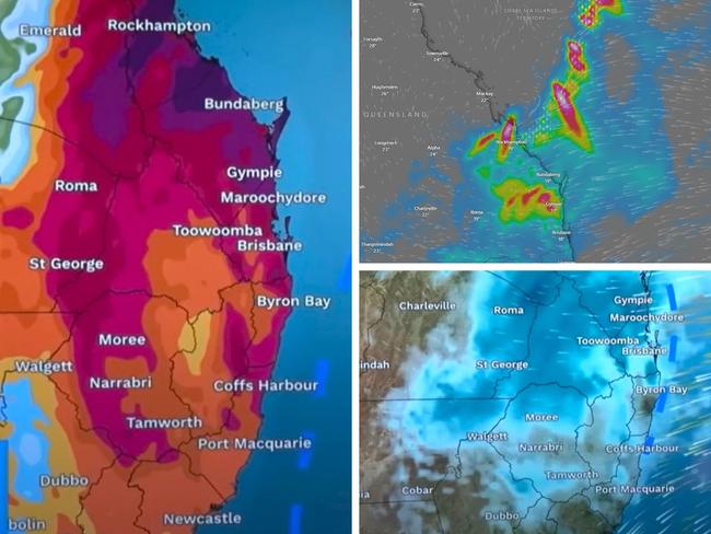 Queensland and NSW set to be deluged with wet weather. Picture: BOM.