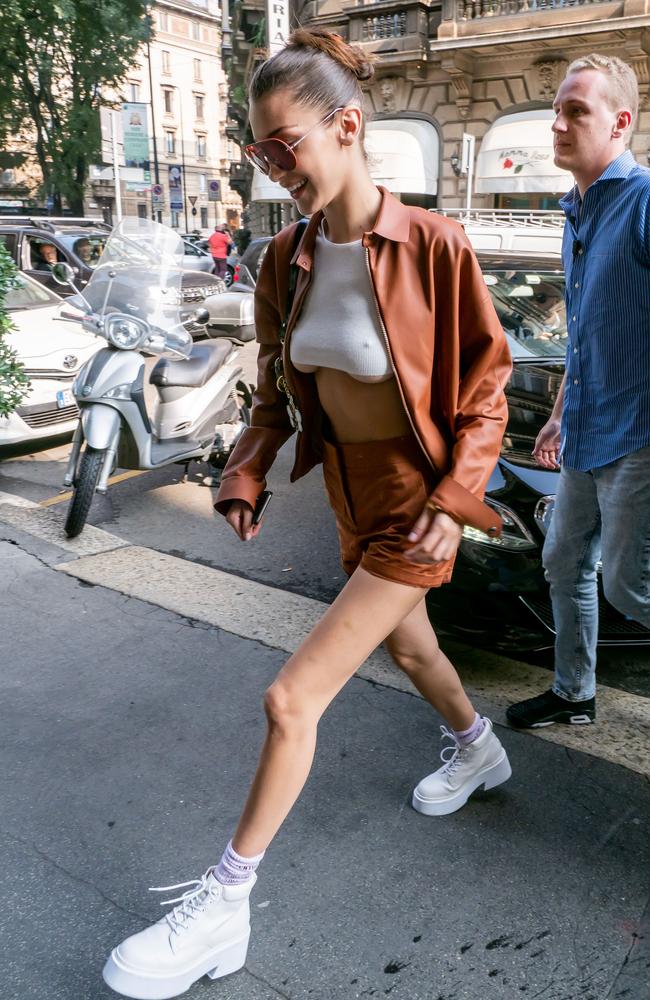 Bella Hadid Flaunts Latest Fashion Trend With Daring Underboob In Milan Au