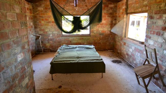 Inside one of the two houses on the island.