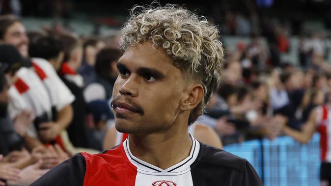 MELBOURNE , AUSTRALIA. March 21 , 2024.  St Kilda vs Collingwood  at MCG. .  Liam Henry of the Saints    . Pic: Michael Klein