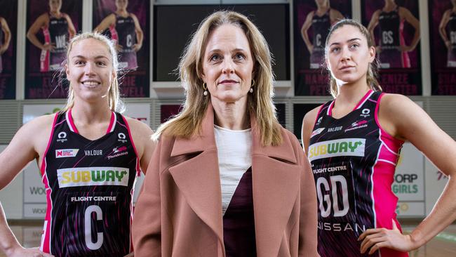 Netball SA chief executive Bronwyn Klei (middle). Picture Mark Brake