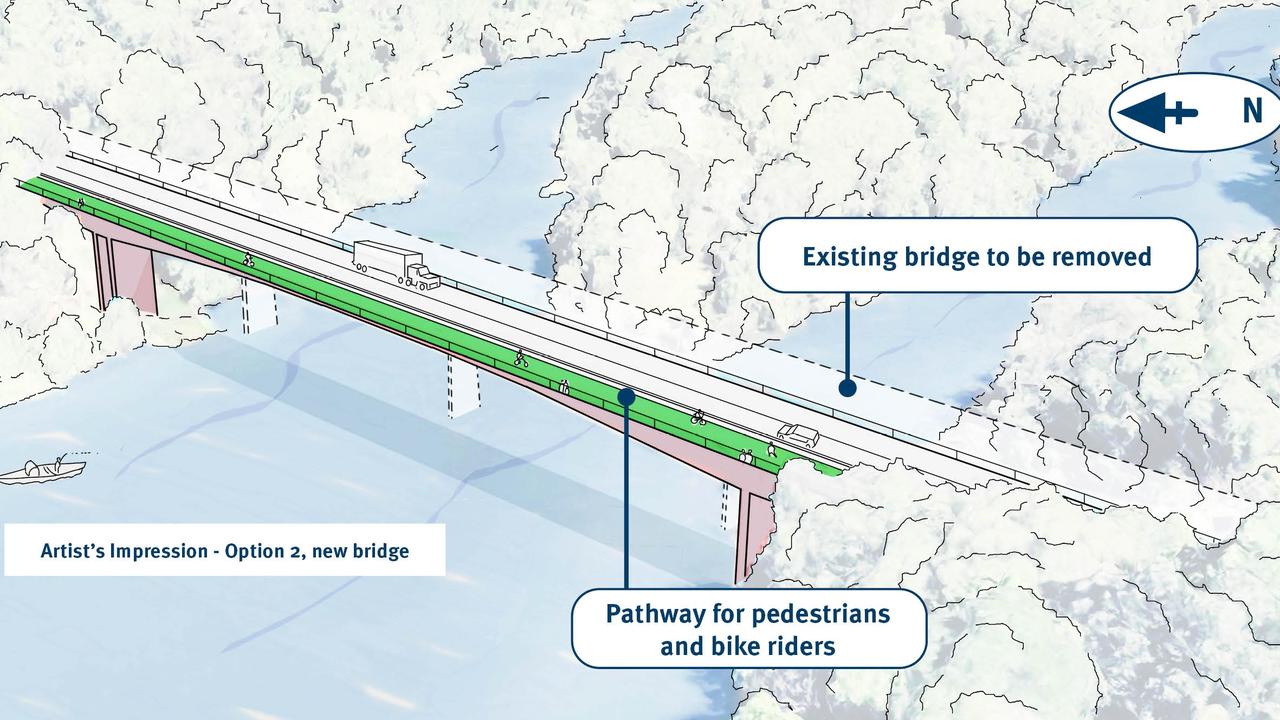 An artist's impression of the new bridge solution for the crossing of Barron River at Kuranda. Picture: TMR