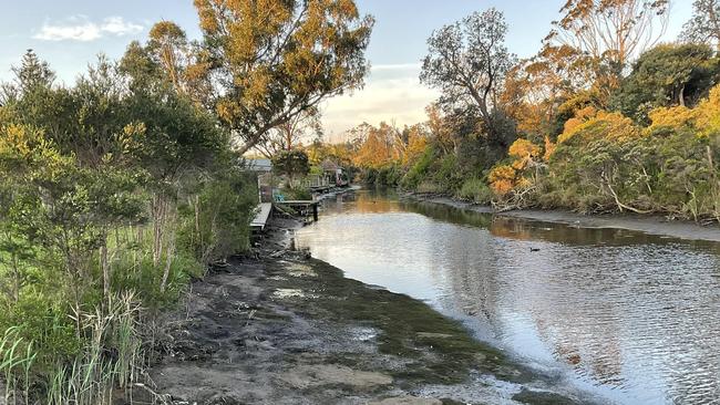 Kananook Creek is partially closed after Melbourne Water released treated wastewater during the flood emergency. Picture: supplied