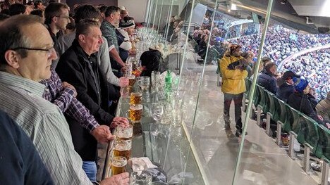 The photo posted to Twitter of the empty glasses piling up. Picture: Melbourne Cricket Club/Facebook