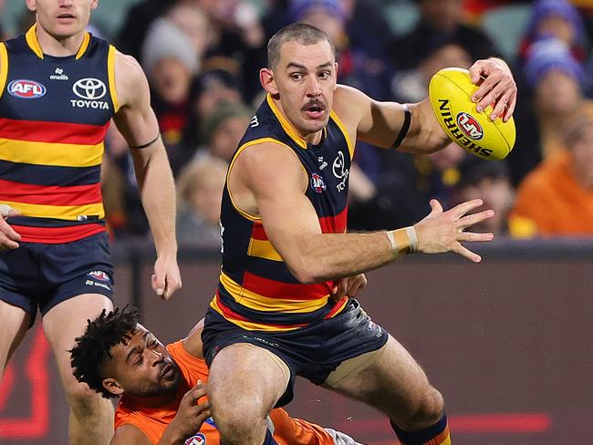 Taylor Walker in action against the Giants on the weekend. Picture: Sarah Reed/AFL Photos via Getty Images