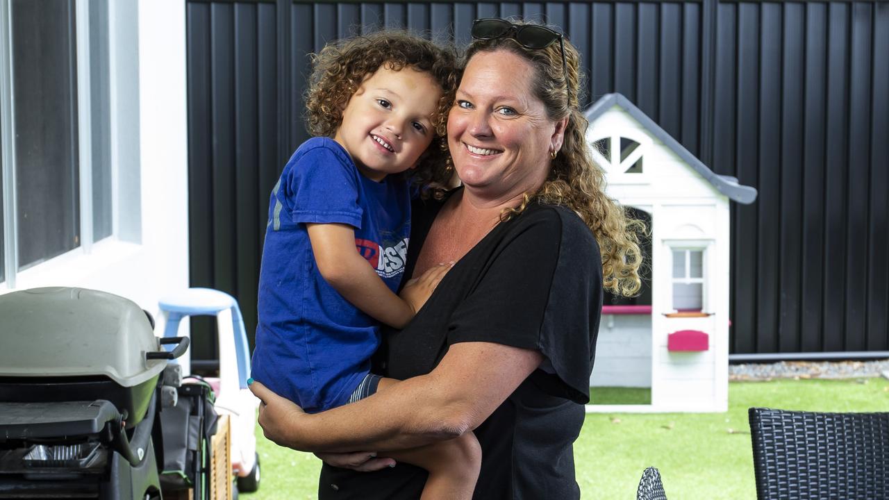 Jane Moana and Zac. Picture: Mark Cranitch