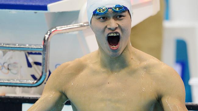 Sun Yang after winning gold in the 400m at the 2012 London Olympics.