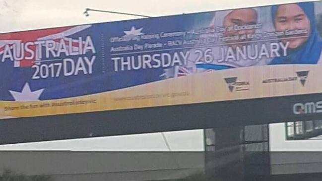 The billboard was put up at the interchange between Peninsula Link and Connect East.