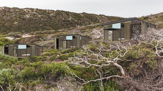 The Australian Walking Company is proposing to build sleeping pods in Flinders Chase National Park near the Kangaroo Island Wilderness Trail. Pictures: Australian Walking Company