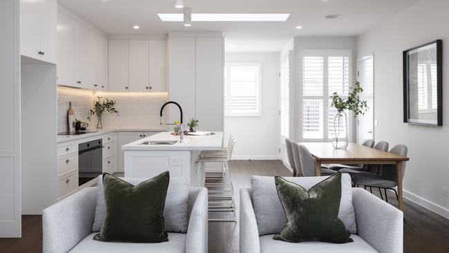 Multiple skylights offer plenty of natural light within the home.