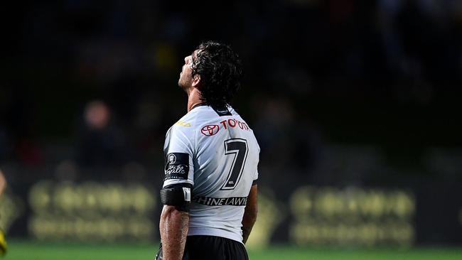 Johnathan Thurston couldn’t save the Cowboys from a narrow defeat to the Rabbitohs.  (Photo by Ian Hitchcock/Getty Images)