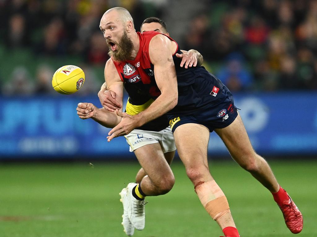 Dees captain Max Gawn is in scintillating form.