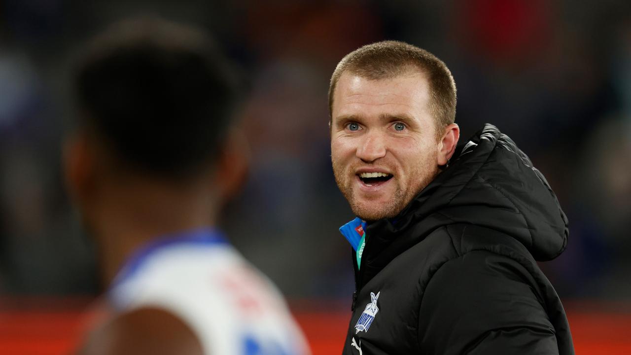 Leigh Adams, interim Coach of the Kangaroos (Photo by Michael Willson/AFL Photos via Getty Images)