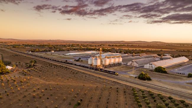 A train being loaded at Viterra’s Bowmans site in the Mid North.