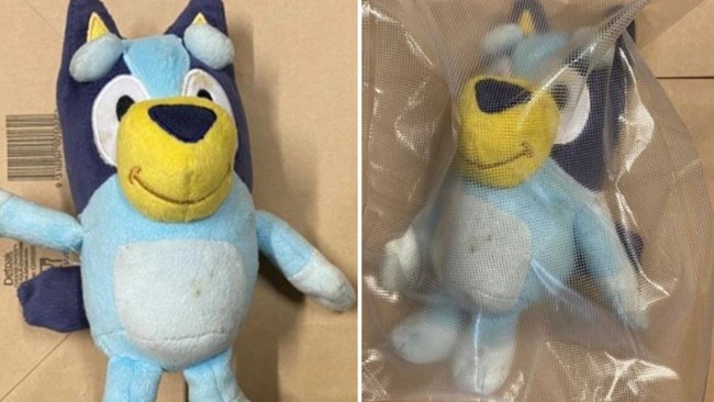 A Bluey toy stuffed with cocaine was seized by police during the raids on Unterweger's home.