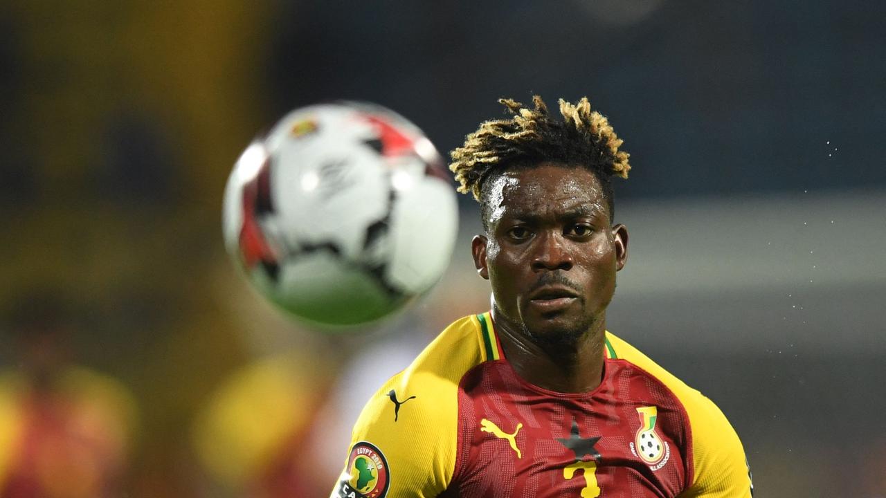 Atsu playing for Ghana. Photo by OZAN KOSE / AFP