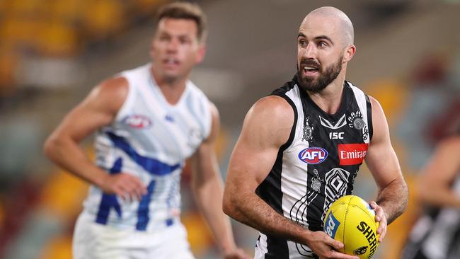 Steele Sidebottom’s absence is a huge loss for Collingwood. Picture: Michael Klein