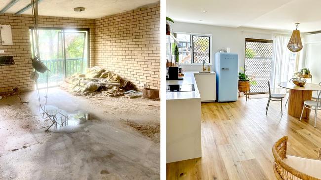 Before and after images of The Villas Mooloolaba. Picture: Supplied.