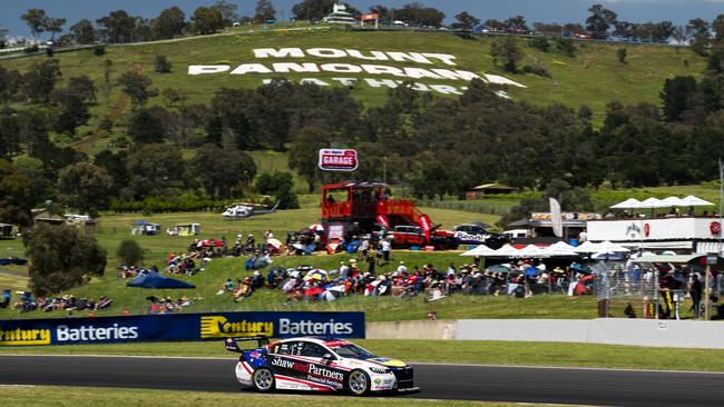 Will Brown powers down Conrod Straight in his Holden Commodore ZB to claim provisional pole for the Bathurst 1000. Picture: Getty Images