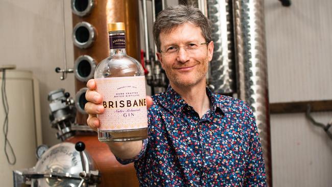 Australian Distilling Co founder Michael Hickinbotham with the new Brisbane Gin, released in time for Christmas.