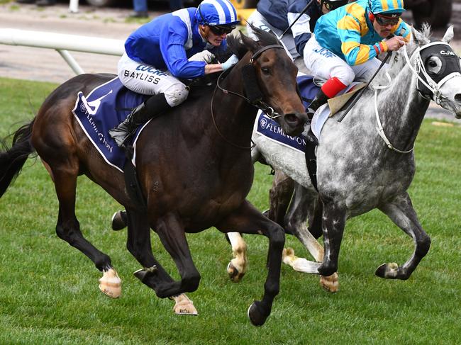 Jaameh winning at Flemington in August. Picture: Getty Images