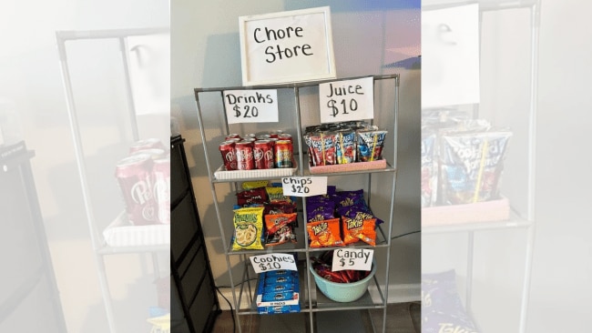 The "chore store" coming to a home near you these school holidays. Source: Facebook