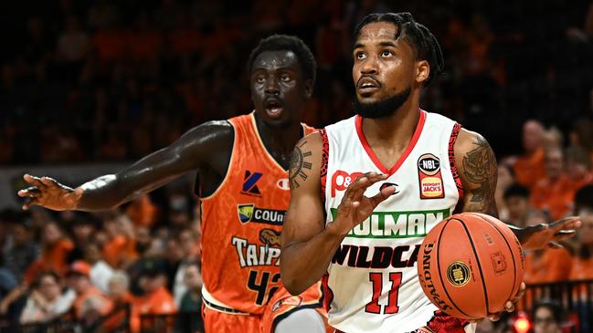 Bryce Cotton of the Wildcats in action during the round two NBL match between Cairns Taipans and Perth Wildcats at Cairns Convention Centre, on October 10, 2022. Picture: Emily Barker/Getty Images