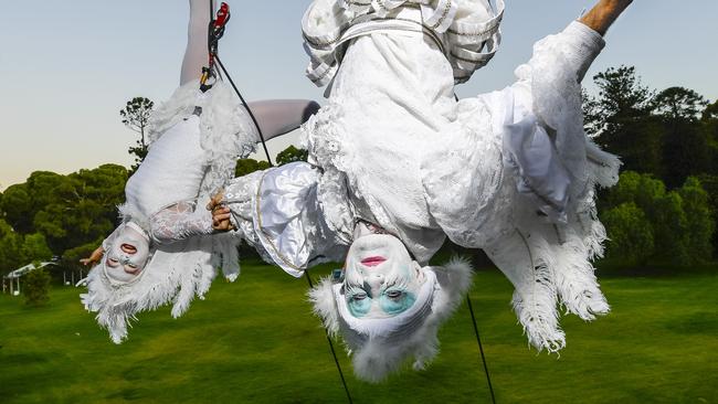 Gratte Ciel performers Louise Aussibal and Cedric Clary will perform in Place des Anges this weekend. Picture: Roy VanDerVegt