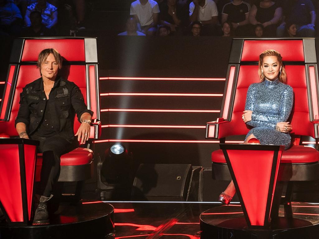 Keith Urban and Rita Ora in coach mode on The Voice Australia. Picture: Supplied