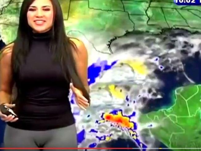 Weather presenter Susana Almeida's camel toe goes viral after