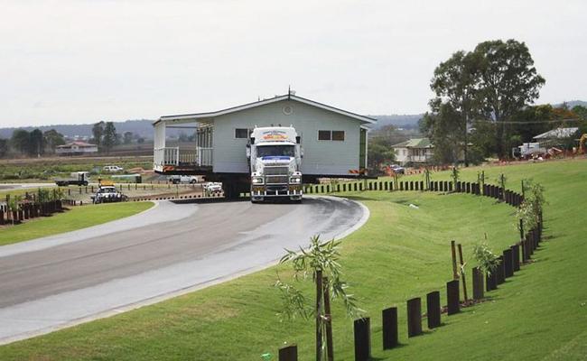 The first house was moved into the new Grantham Estate yesterday. . Picture: Contributed