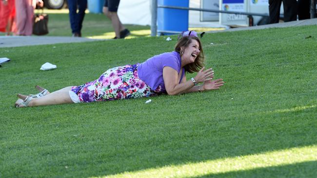 Rolling down the slope after the races