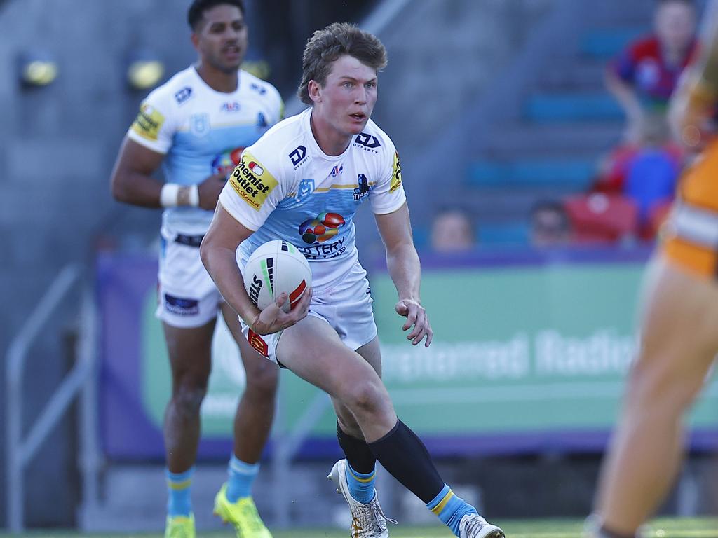 Relatively unknown rookie Jaylan De Groot surprisingly clocked the second fastest speed of any player in 2024. Picture: NRL Photos