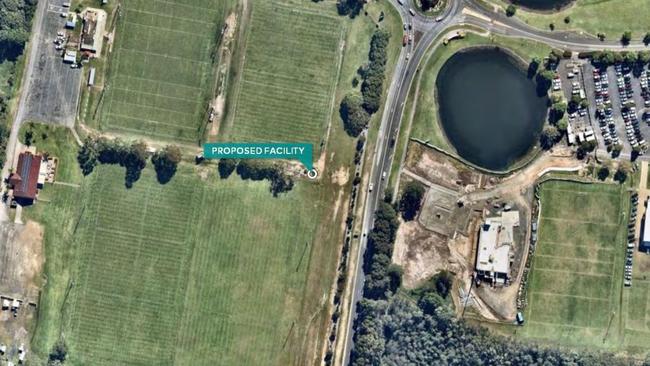 The site of a proposed mobile phone tower at Advocate Park on Hogbin Drive, Coffs Harbour.