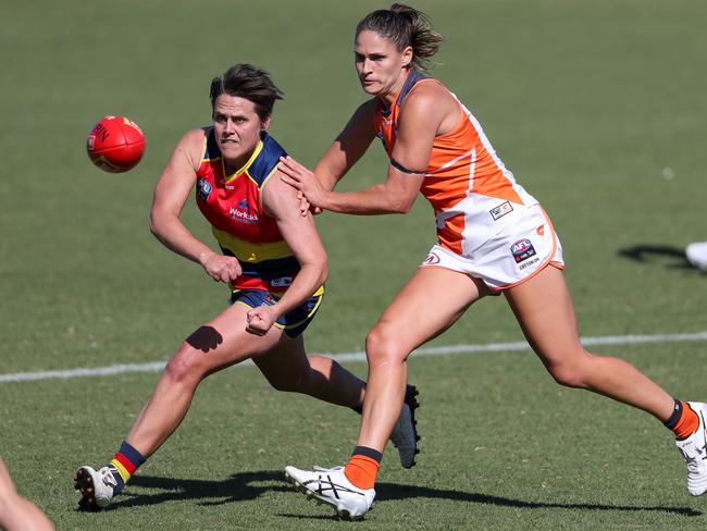 Courtney Gum in action for the Crows during the 2020 season. Picture: MATT TURNER/GETTY IMAGES