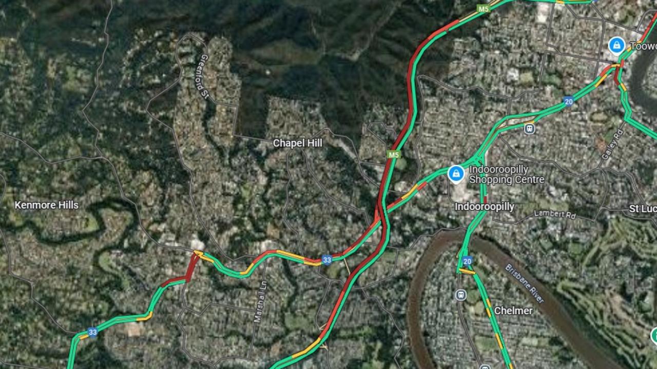 The M5 Western Freeway is also gridlocked. Photo: Google Maps