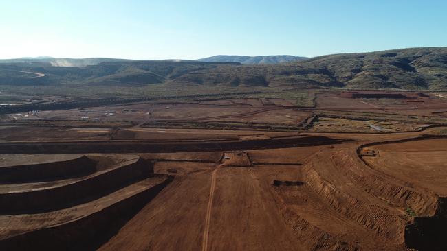 Supplied drone image of BHP's South Flank iron ore project in the Pilbara. Source: BHP