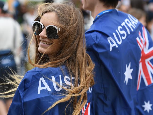 Tennis fans arrive at Melbourne Park for Australia Day celebrations at the Australian Open last year. Picture: AAP