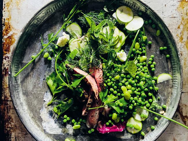 EMBARGO FOR TWAM, 01 MARCH 2025. FEE MAY APPLY. Lamb Salad, Pranzo by Guy Mirabella (Hardie Grant Books), RRP $60. Photo: Guy Mirabella